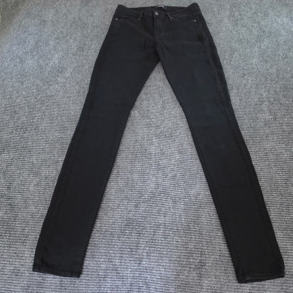 PAIGE Size 29 Leggy Ultra Skinny Black Denim Stretch Jeans - Picture 5 of 11